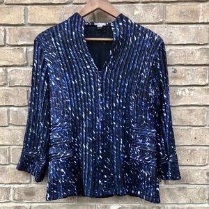 Chico’s: blue zip dressy jacket